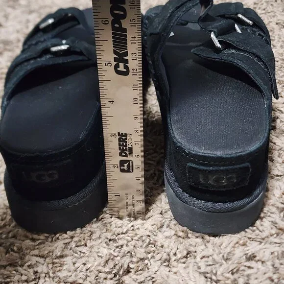 Ugg Black Platform Slide Sandals Women's 8 Summer Style - Picture 6 of 9
